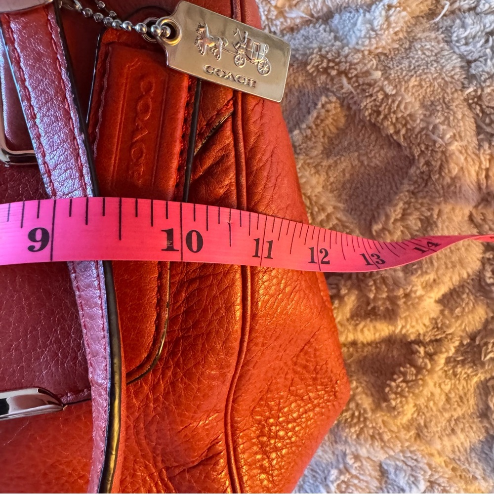 Coach Madison Madeline East West Leather Satchel | Detachable Crossbody | Coral - Picture 12 of 16